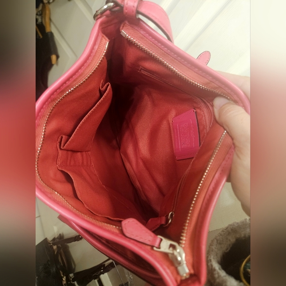 Coach signature file tan pink monogram crossbody bag handbag purse - Picture 10 of 12